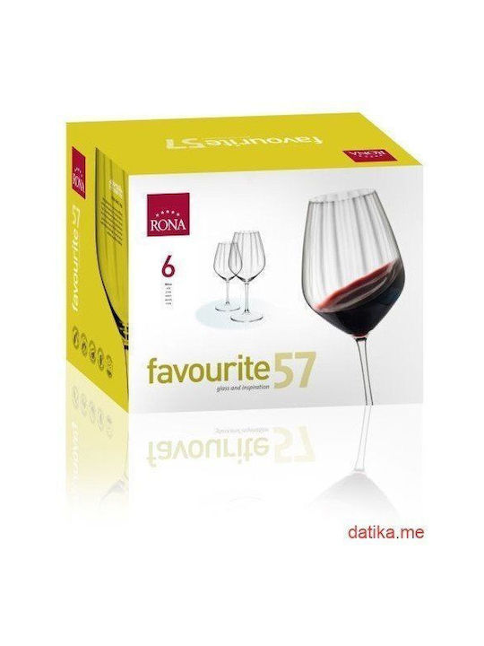 Rona Favourite Optical Set of Glasses Champagne / Whiskey / White Wine / Water made of Crystal Stemmed 24pcs