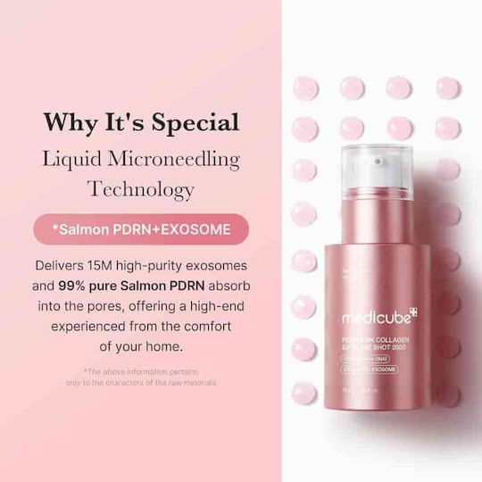 Medicube PDRN Pink Colagen Exosome Shot 2000 Serum Hidratant și Anti-îmbătrânire pentru Față cu Colagen pentru Tonifiere 30ml