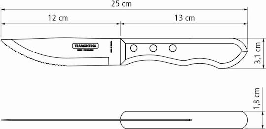 Hendi Jumbo Tramontina Ножове Пържола От Неръждаема Стомана 25.5см 4 Бройки