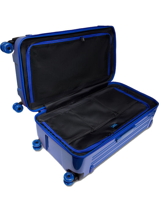 Piquadro Μεγάλη Βαλίτσα Ταξιδίου Σκληρή Pop Blue με 4 Ρόδες Ύψους 80εκ.