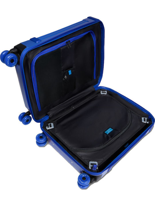 Piquadro Cabin Hard Travel Suitcase Pop Blue with 4 Wheels Height 55cm