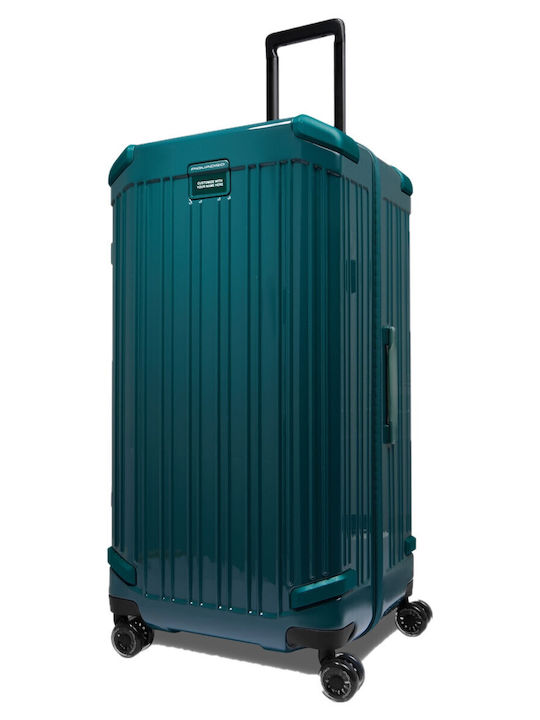 Piquadro Μεγάλη Βαλίτσα Ταξιδίου Pop Green με 4 Ρόδες Ύψους 80εκ.