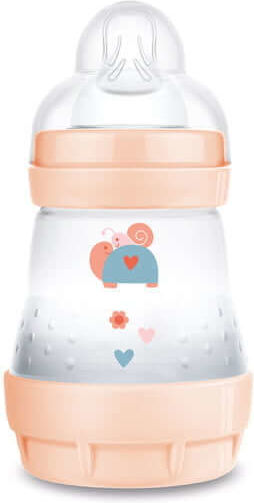 Mam Plastic Baby Bottle Anti-Colic With Silicone Teat For 0+ Months Beige Beige 160ml