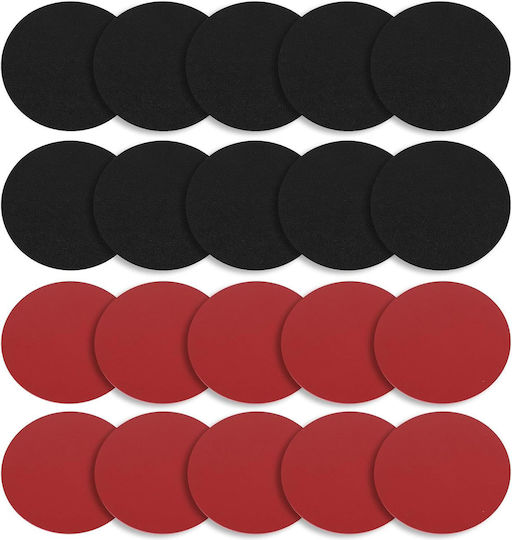 Double-sided Non-slip Felt Coasters Glasses Coaster Wooden Black 21pcs