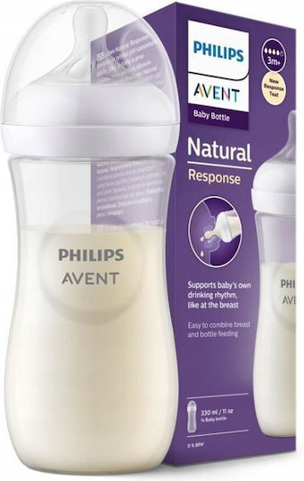 Philips Plastic Baby Bottle Natural Response Anti-Colic with Silicone Teat for 1+ Months Transparent 260ml