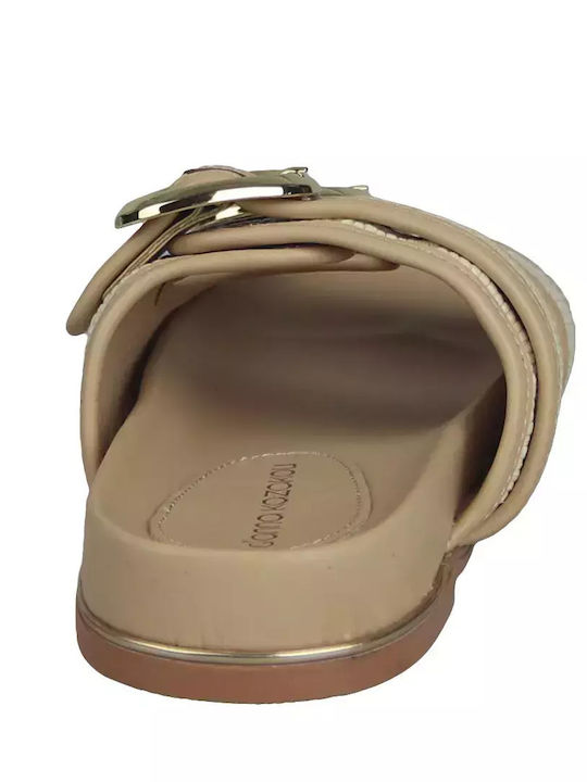Nelle Leather Women's Flat Sandals Beige AK7571 L20959GK1 PDS