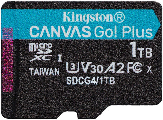 Kingston Canvas Go Plus microSDXC 1TB U3 V30 A2 200MB/s με αντάπτορα