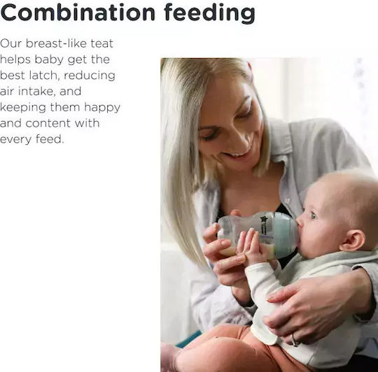 Tommee Tippee Πλαστικό Μπιμπερό Advanced Anti-colic Κατά των Κολικών με Θηλή Σιλικόνης για 0+ μηνών Ροζ 260ml