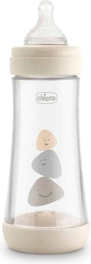 Chicco Sticlă de Plastic pentru Bebelusi Perfect 5 Anti-Colici cu Tetină din Silicon pentru 4+ luni White Mangekyu 300ml