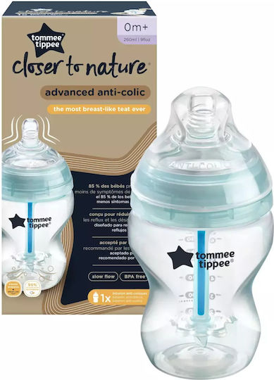Tommee Tippee Πλαστικό Μπιμπερό Advanced Anti-colic Κατά των Κολικών με Θηλή Σιλικόνης για 0+ μηνών Ροζ 260ml