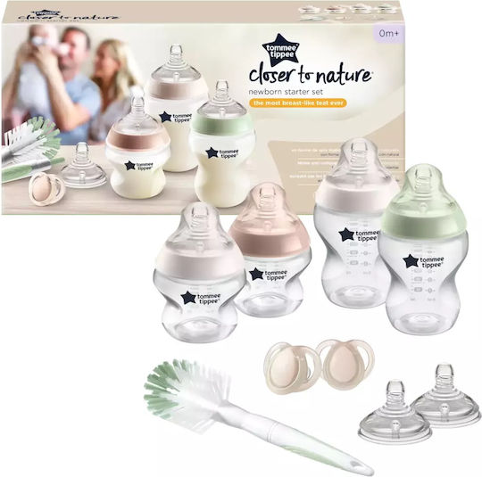 Tommee Tippee Σετ Πλαστικά Μπιμπερό Closer To Nature Κατά των Κολικών με Θηλή Σιλικόνης για 0+ μηνών 9τμχ