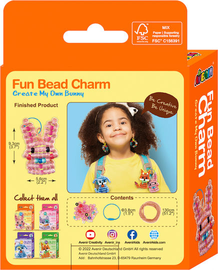 Avenir Бижута Create My Own Bunny - Fun Bead Charms за Деца 6+ години+ Години