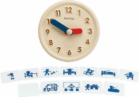 Plan Toys Ρολόι Δραστηριοτήτων Educational Time Learning Game made of Wood for 3+ years Years Old