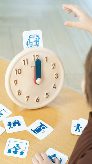 Plan Toys Ρολόι Δραστηριοτήτων Educational Time Learning Game made of Wood for 3+ years Years Old