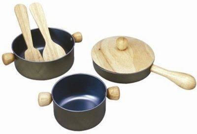 Plan Toys Дървени Готварски Съдове За 3+ Години
