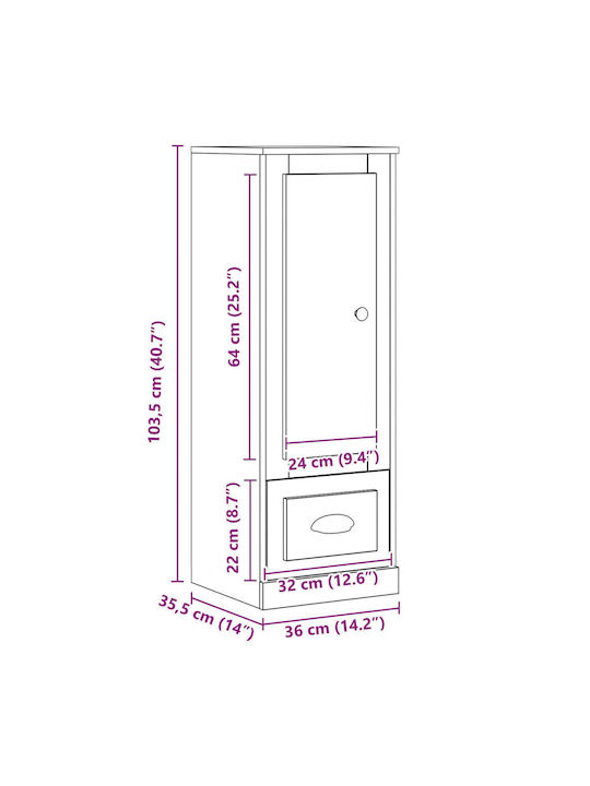 Cabinet Storage Wooden L36xW35.5xH103.5cm