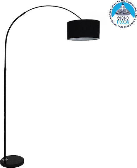 GloboStar Imperial Floor Lamp H172xL38cm with Socket for E27 Bulb Black