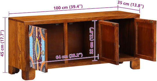 Schuhschrank aus Massivholz 100x35x45cm