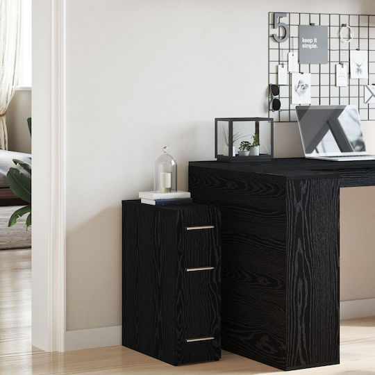 Wooden Bedside Table Black Oak 20x45.5x60cm