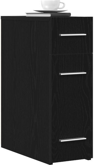 Wooden Bedside Table Black Oak 20x45.5x60cm