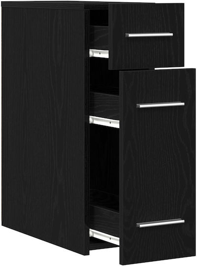 Wooden Bedside Table Black Oak 20x45.5x60cm