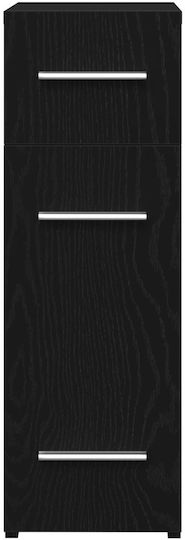 Wooden Bedside Table Black Oak 20x45.5x60cm