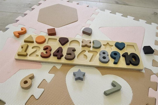 Ξύλινο Παιδικό Puzzle Σφηνώματα Numbers & Shapes 20pcs Magni