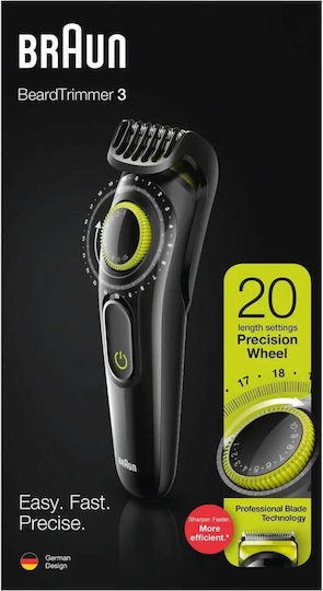 Braun Series 3 Trimmer Μηχανή Επαναφορτιζόμενη BT3323