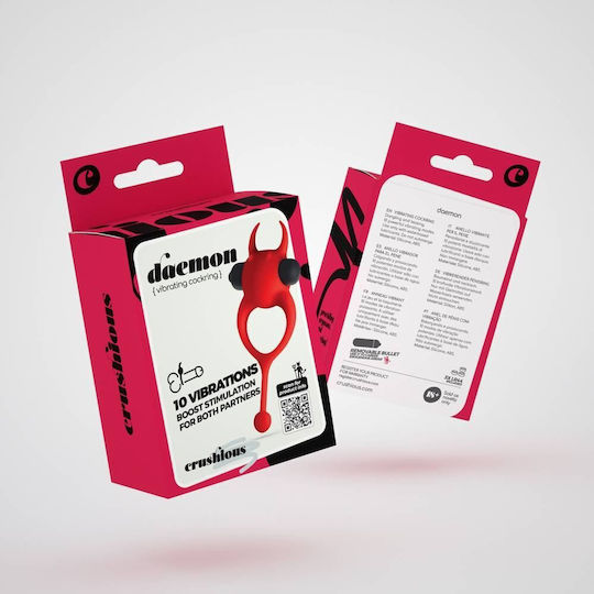 Crushious Daemon Inel Penian Vibrator 10 Viteze Roșu
