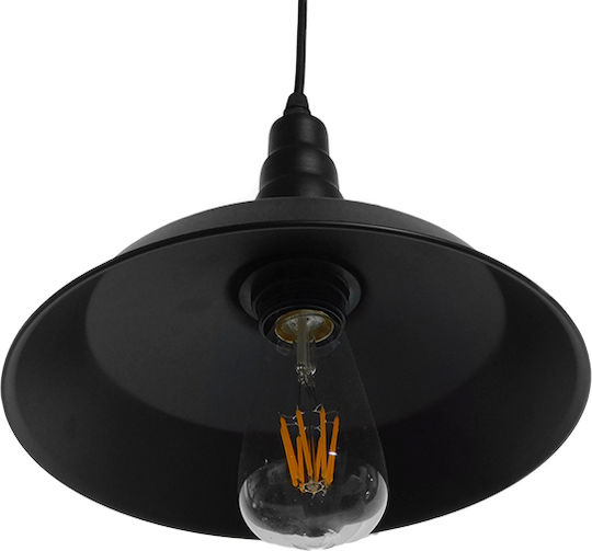 GloboStar Ray Pendant Light Black Bell with Socket E27 26x25cm