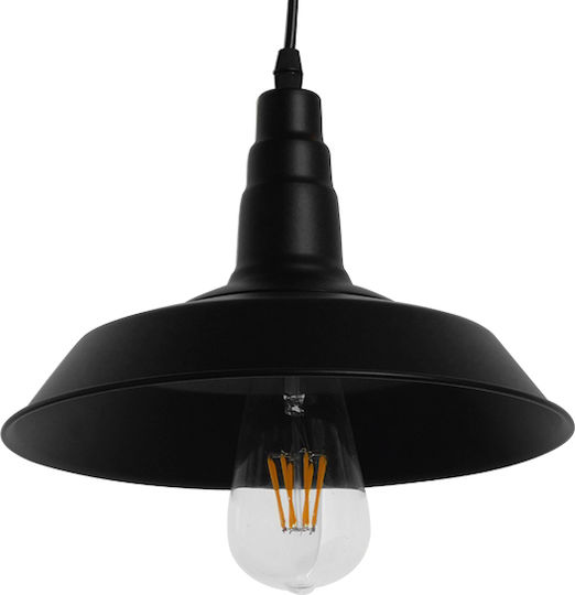 GloboStar Ray Pendant Light Black Bell with Socket E27 26x25cm