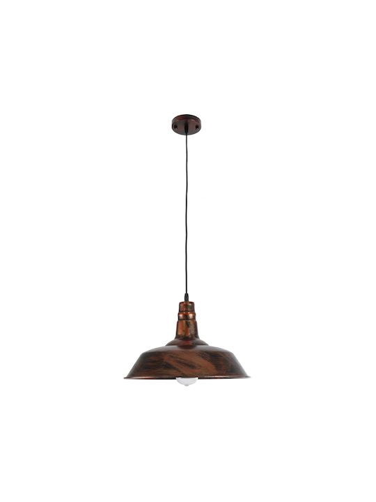GloboStar Ray Hängelampe Bronze Glocke mit Fassung E27 36x25cm.