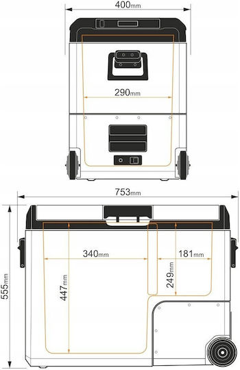 Yolco TCX50 Φορητό Ψυγείο 52lt 100-240V Μαύρο