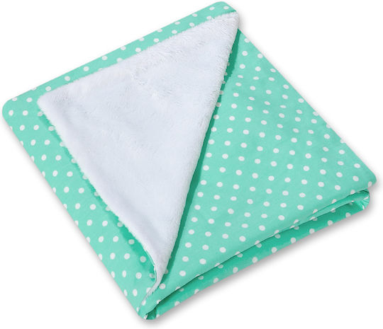 Double-sided Car Seat Blanket Babies White Dots On Mint