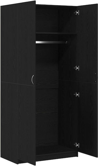 Double Door Wardrobe Black Walnut 90x52x200cm