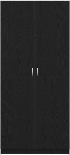 Double Door Wardrobe Black Walnut 90x52x200cm