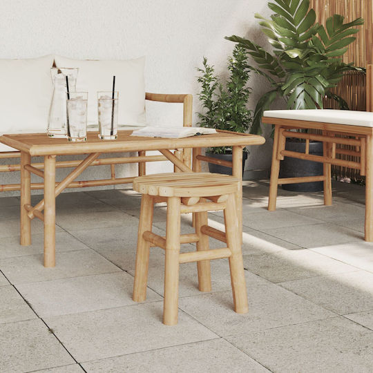 Garden Stool Outdoor Rattan Beige 30x30x36cm