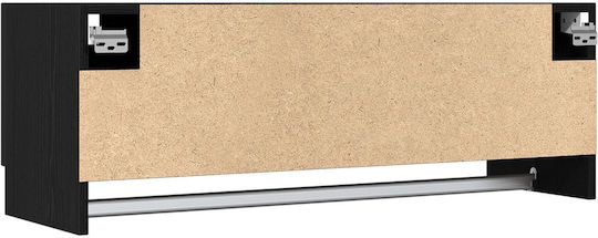 vidaXL Single Wall-Mounted Bathroom Rail ​100x32.5cm Black