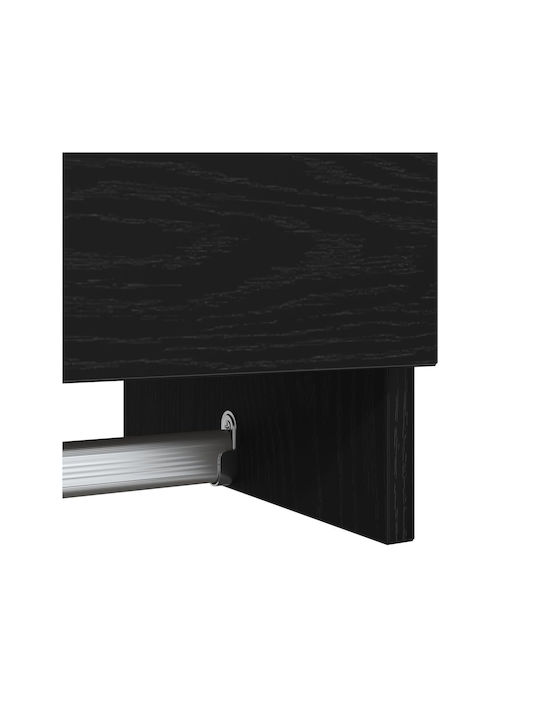 vidaXL Schiene Badezimmer Einzel Wandmontage Schrauben ​70x32.5cm Schwarz