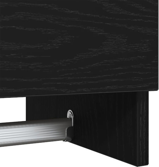 vidaXL Calea ferată de Baie Simplă De Perete cu șuruburi ​70x32.5cm Negru
