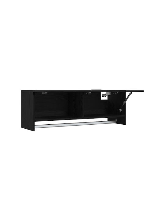 vidaXL Ράγα Μπάνιου Μονή Επιτοίχια με Βίδες ​100x32.5cm Μαύρη