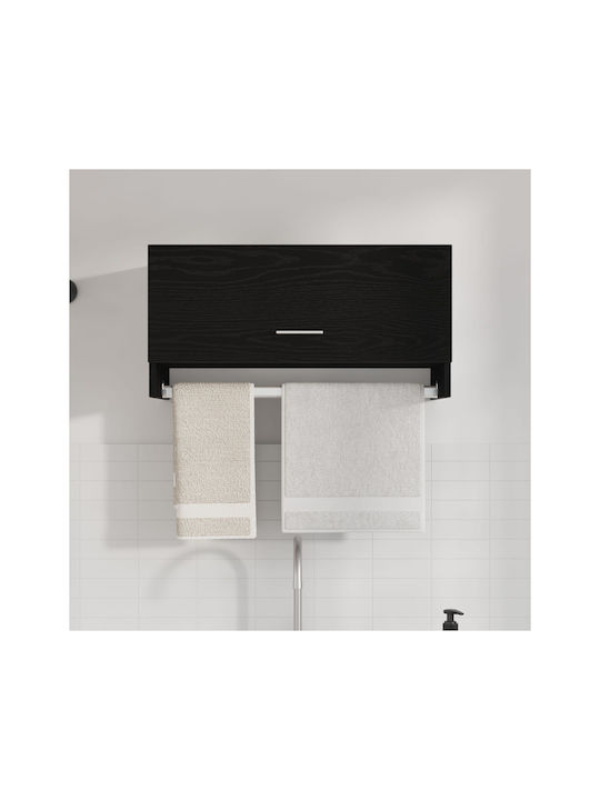 vidaXL Schiene Badezimmer Einzel Wandmontage Schrauben ​70x32.5cm Schwarz