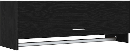 vidaXL Single Wall-Mounted Bathroom Rail ​100x32.5cm Black
