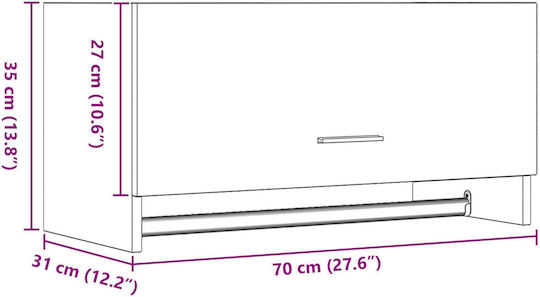 vidaXL Ράγα Μπάνιου Μονή Επιτοίχια με Βίδες ​70x32.5cm Μαύρη