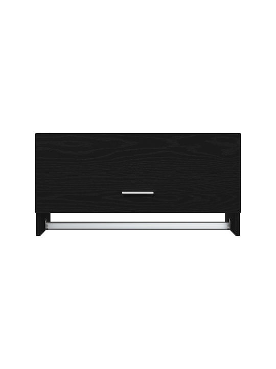 vidaXL Schiene Badezimmer Einzel Wandmontage Schrauben ​70x32.5cm Schwarz