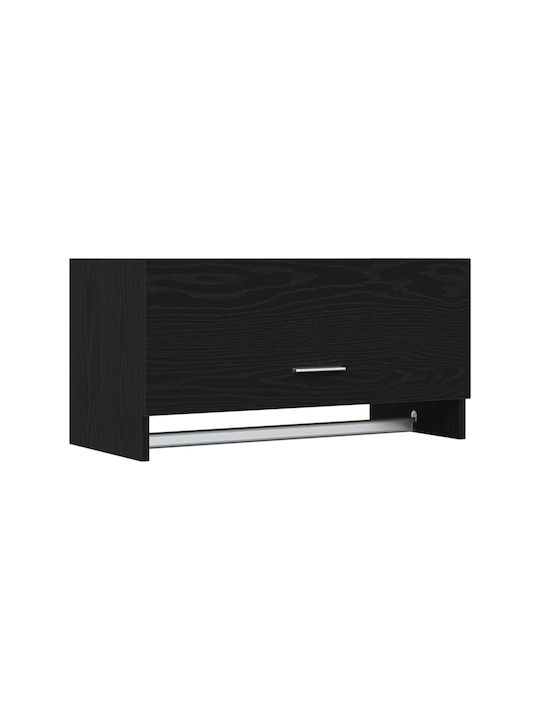 vidaXL Schiene Badezimmer Einzel Wandmontage Schrauben ​70x32.5cm Schwarz