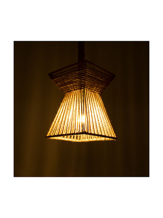 GloboStar Rouge Beige Ceiling Light with Rope for E27 Socket 21x27x27cm