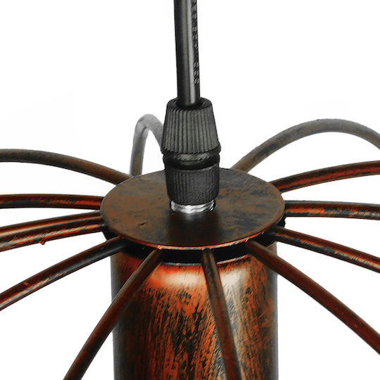 GloboStar Earth Deckenleuchte Braunes Raster mit Lampenbirnensockel E27 40x40x40cm