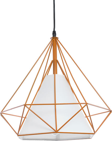 GloboStar Kairi Hängelampe Orange Raster mit Fassung E27 38x38x39cm.