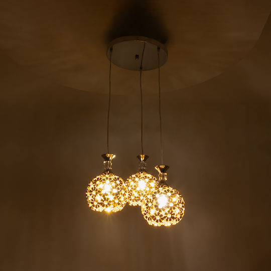 GloboStar Margarita Κρεμαστό Φωτιστικό Χρυσό 46x46x24εκ. GloboStar Margarita Κρεμαστό Φωτιστικό Χρυσό 46x46x24εκ.